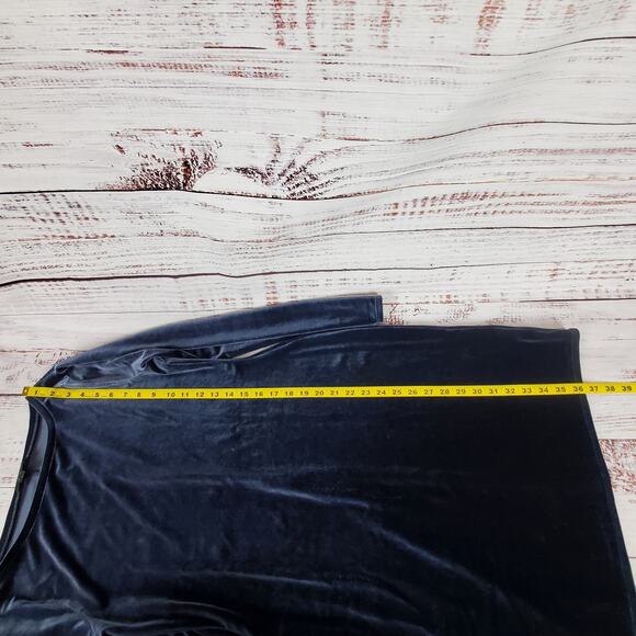 J.Crew Blue Velvet Midi Sweater Dress Sz S Luxurious Dark Romantic Party Holiday - Picture 10 of 11
